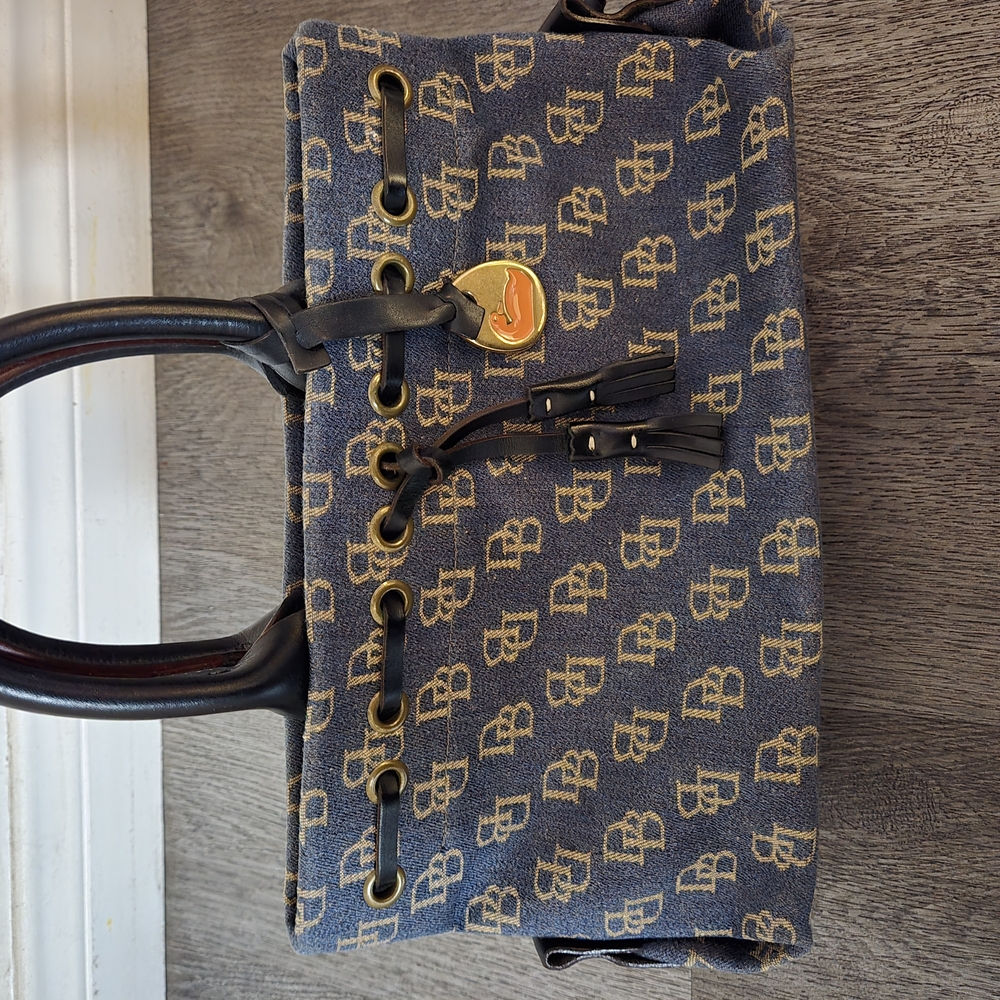 Dooney & Bourke Blue and Gold Handbag